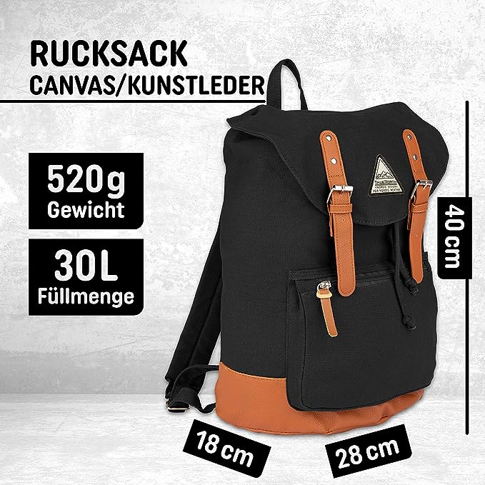 Rucksack Daypack - 30L schwarz