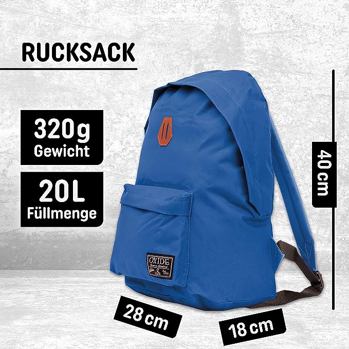 Freizeit Rucksack mit Außentasche - 20L blau