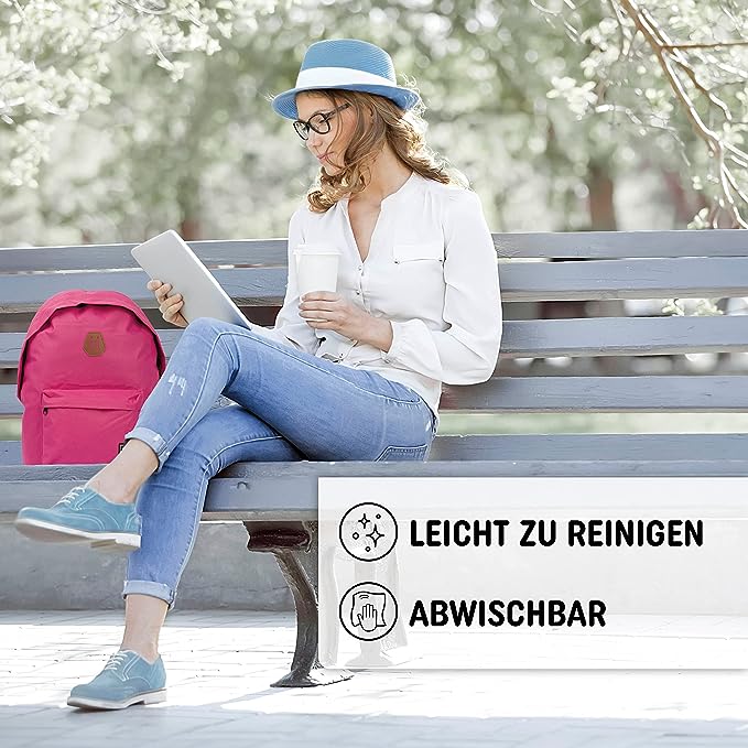 Freizeit Rucksack mit Außentasche - 20L fuchsia