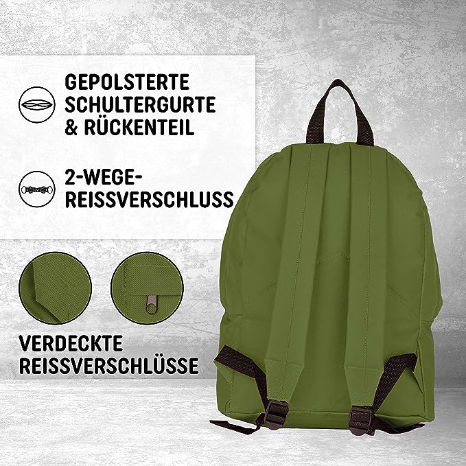 Freizeit Rucksack mit Außentasche - 20L grün