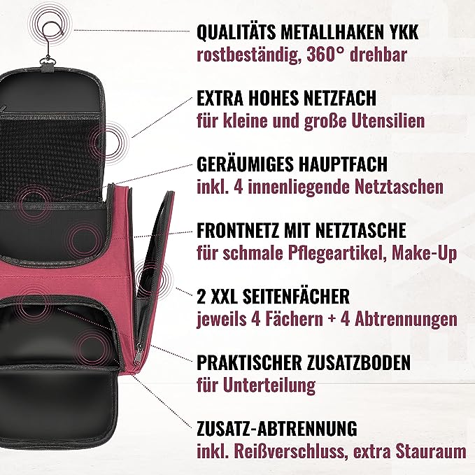 Kulturbeutel XXL rot