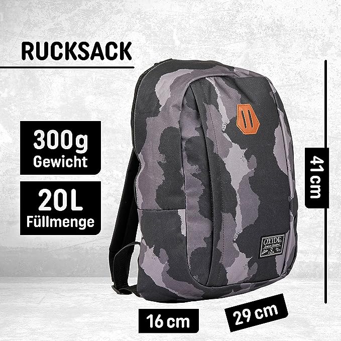 Freizeit Rucksack - 20L grau camouflage