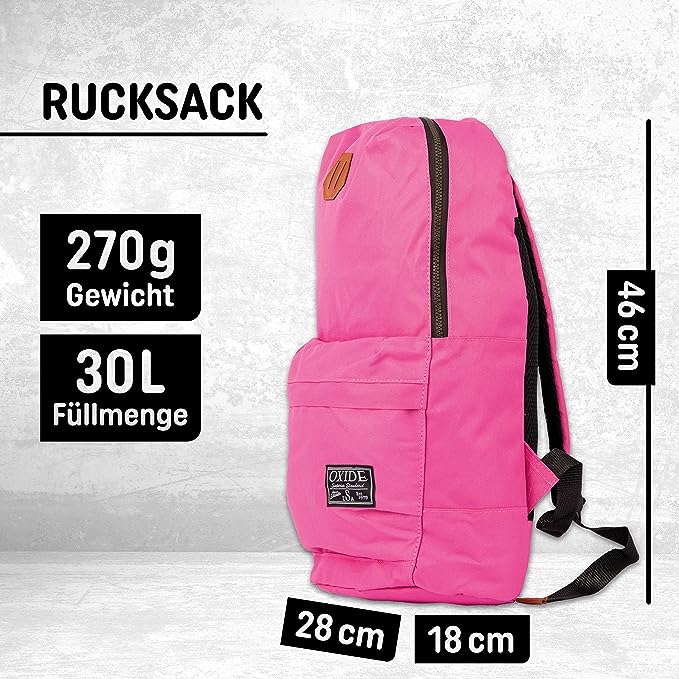 Freizeit Rucksack mit Außentasche - 30L fuchsia