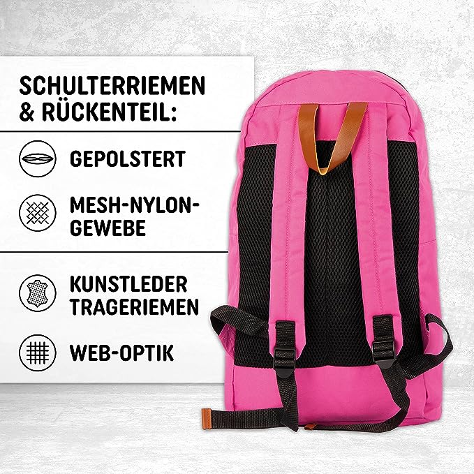 Freizeit Rucksack mit Außentasche - 30L fuchsia