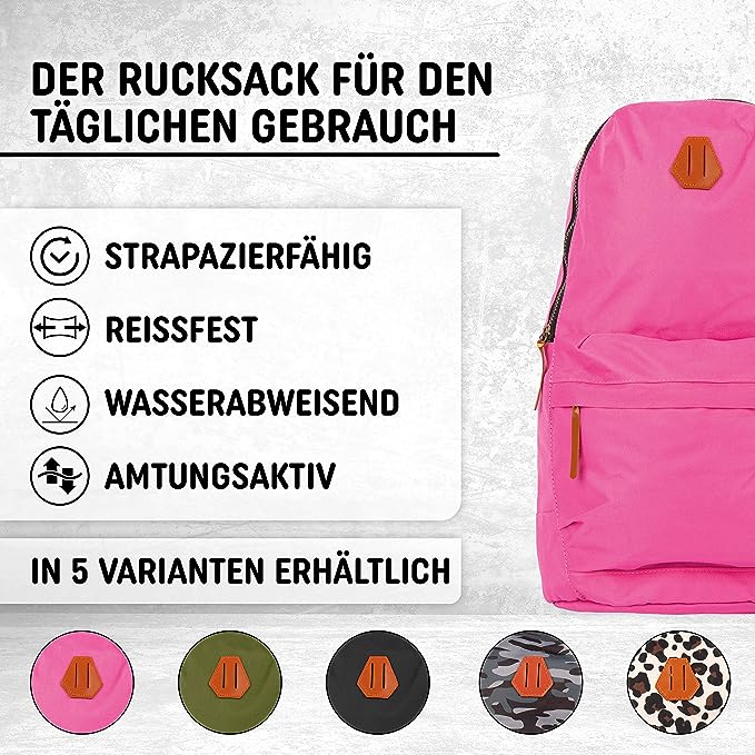 Freizeit Rucksack mit Außentasche - 30L fuchsia