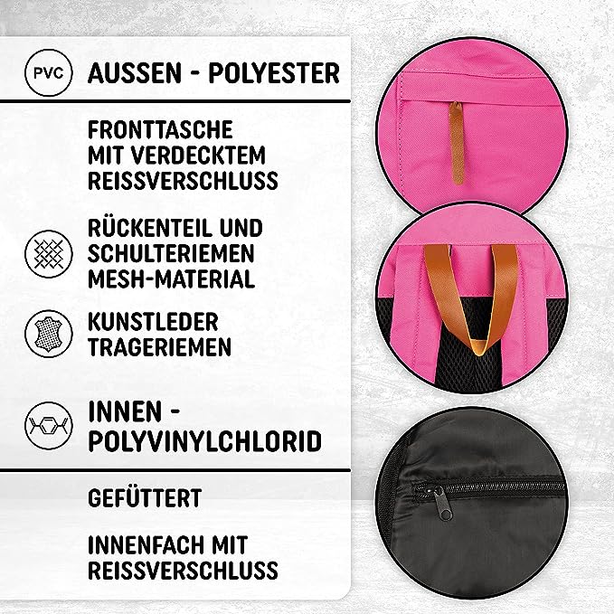 Freizeit Rucksack mit Außentasche - 30L fuchsia
