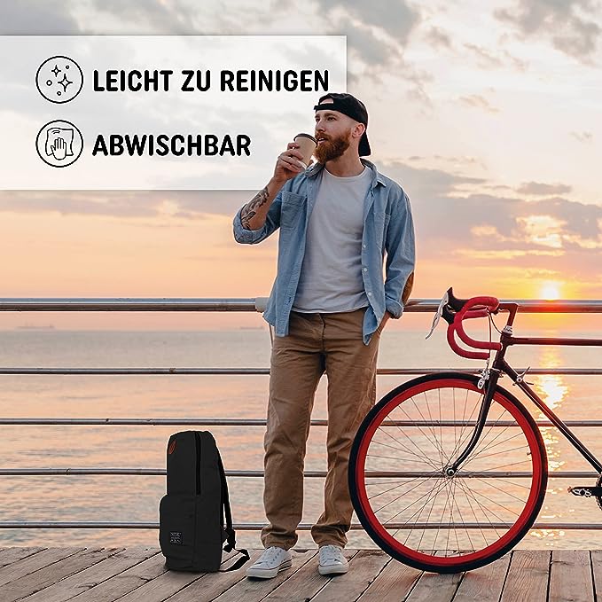 Freizeit Rucksack mit Außentasche - 30L schwarz