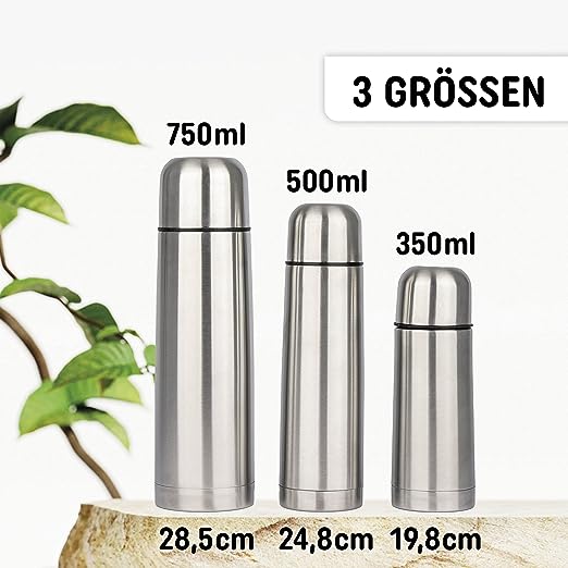 Thermoskanne Edelstahl silber
