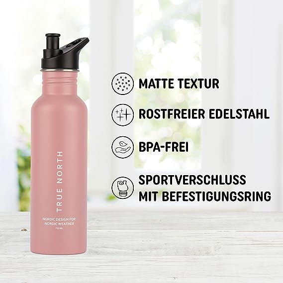 Trinkflasche Edelstahl pink
