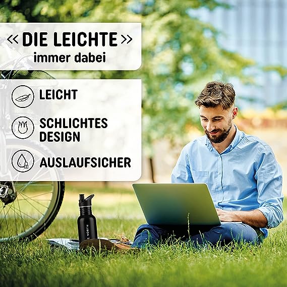 Trinkflasche Edelstahl schwarz