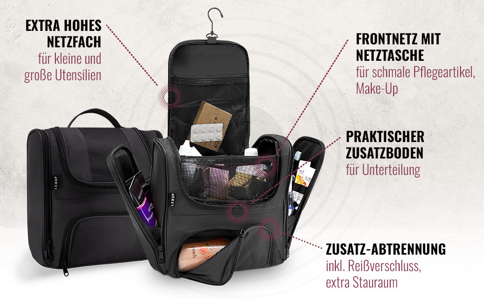 Kulturbeutel XXL schwarz