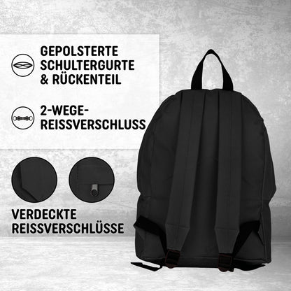 Freizeit Rucksack mit Außentasche - 20L schwarz