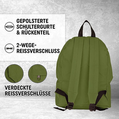 Freizeit Rucksack mit Außentasche - 20L grün
