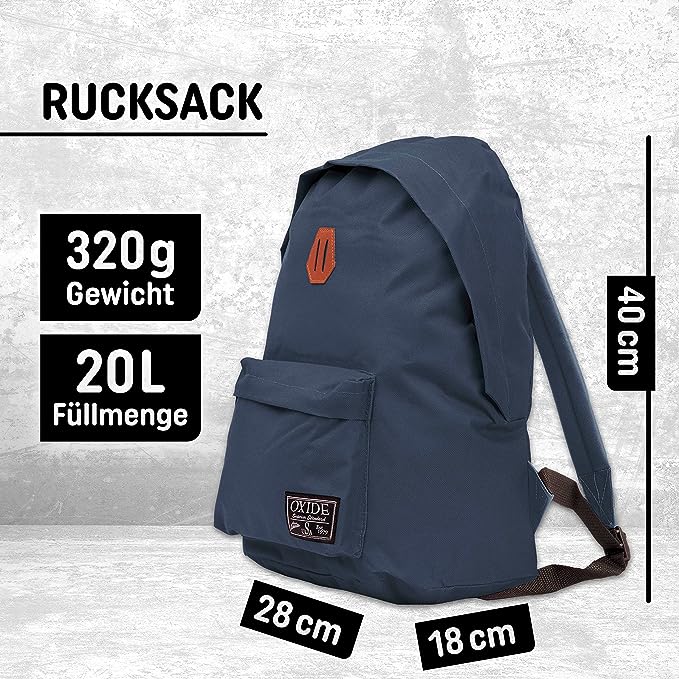 Freizeit Rucksack mit Außentasche - 20L navy