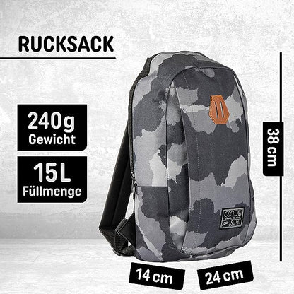 Freizeit Rucksack - 15L grau camouflage