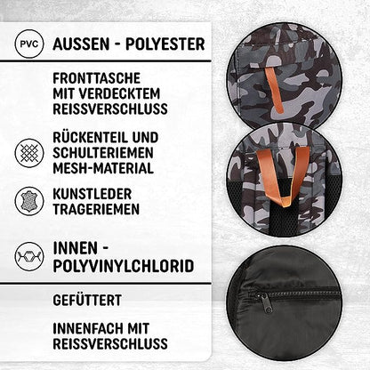 Freizeit Rucksack mit Außentasche - 30L grau camouflage