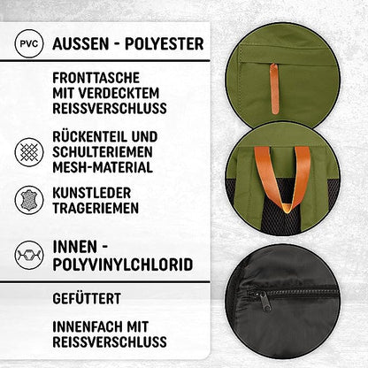 Freizeit Rucksack mit Außentasche - 30L grün