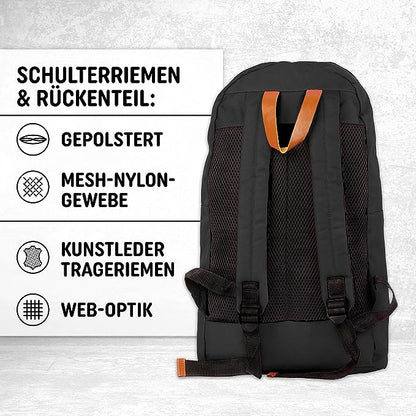 Freizeit Rucksack mit Außentasche - 30L schwarz
