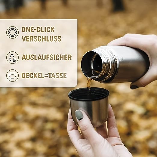 Thermoskanne Edelstahl silber