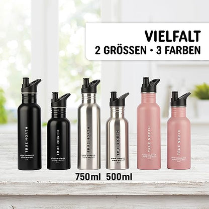 Trinkflasche Edelstahl schwarz