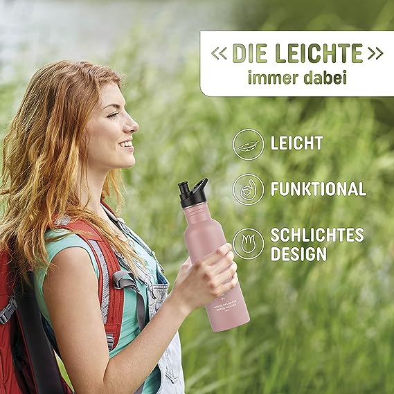 Trinkflasche Edelstahl pink