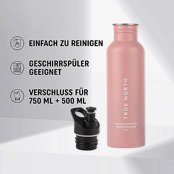 Trinkflasche Edelstahl pink