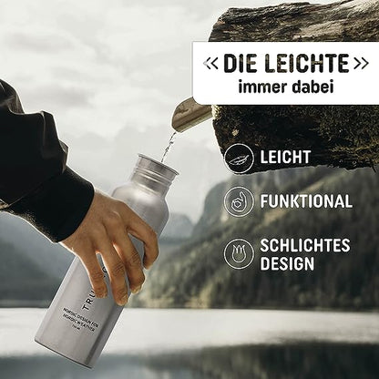 Trinkflasche Edelstahl silber