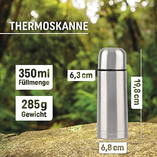 Thermoskanne Edelstahl silber