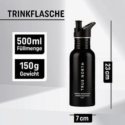 Trinkflasche Edelstahl schwarz